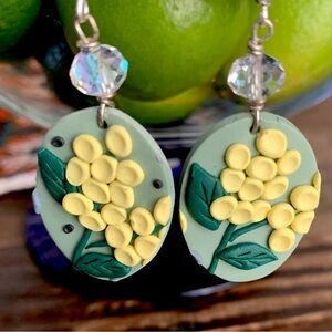 Handmade polymer clay earrings.